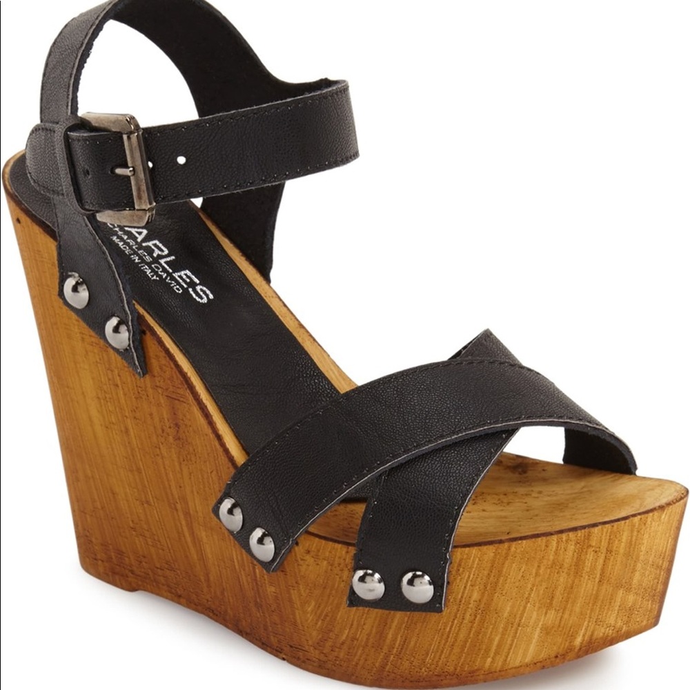 Charles David black Munich wedge